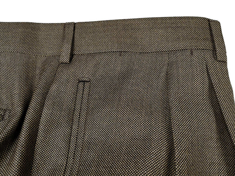 Luigi Bianchi Lubiam Suit 44L Brown Nailhead 3-button Wool VBC