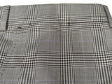 Luigi Bianchi Suit 47/48L Black/White Glen Plaid 2-button Wool/SIlk