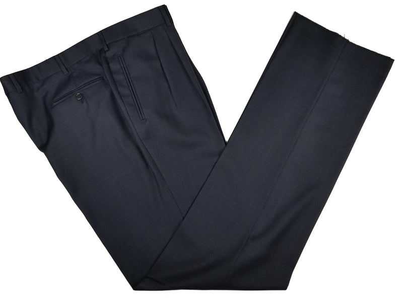 Luigi Bianchi Lubiam Suit 48L Navy blue Glen Plaid 3-button Wool/Cashmere