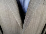 Luigi Bianchi Giorgio Andreani Suit 50R Light Beige Striped 3-Button 110's Wool