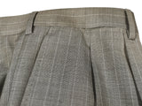 Luigi Bianchi Giorgio Andreani Suit 50R Light Beige Striped 3-Button 110's Wool