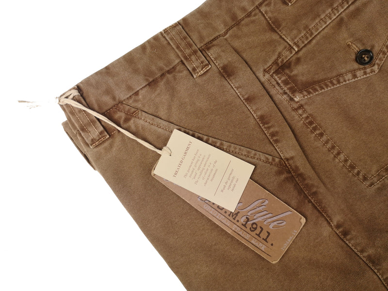 LBM 1911 Trousers 36, Washed Brown Flat front Full Leg Cotton