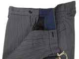 LBM 1911 Trousers 36, Blue-Grey Pinstripes Flat front Full Leg Cotton blend
