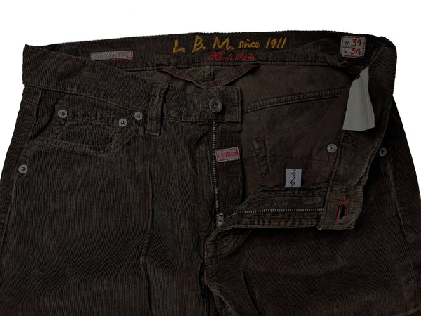 LBM 1911 Jeans 32 Brown Straight fit Cotton/Lycra Corduroy