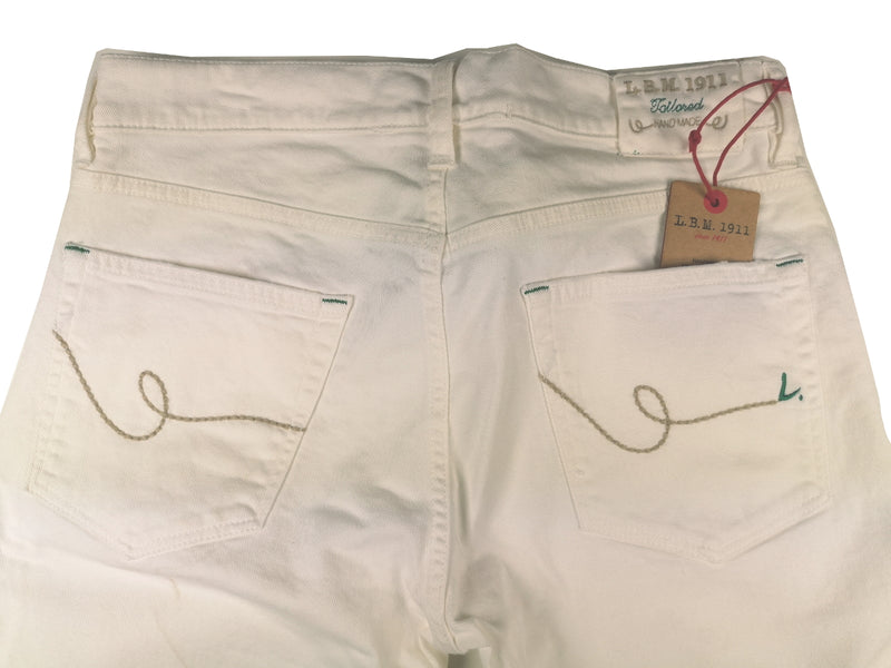 LBM 1911 Jeans 32 White Denim Straight fit Cotton/Lycra