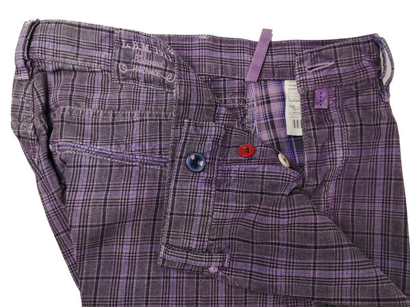 LBM 1911 Jeans 35/36 Purple Plaid Straight fit Cotton Blend