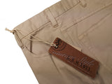 LBM 1911 Trousers 34 Beige Flat front Straight Leg Cotton