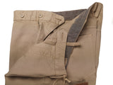 LBM 1911 Trousers 34 Beige Flat front Straight Leg Cotton