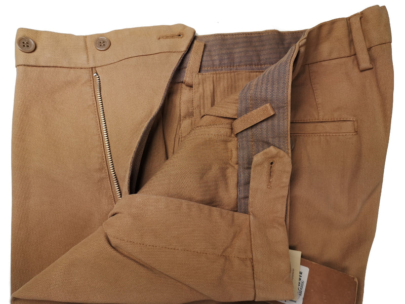 LBM 1911 Trousers 34 Tan Flat front Straight Leg Cotton