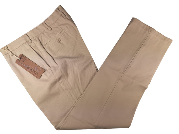 LBM 1911 Trousers 36 Beige Flat front Straight Leg Cotton