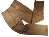 ???LBM 1911 Trousers 32 Tan Flat front Straight Leg Brushed Cotton