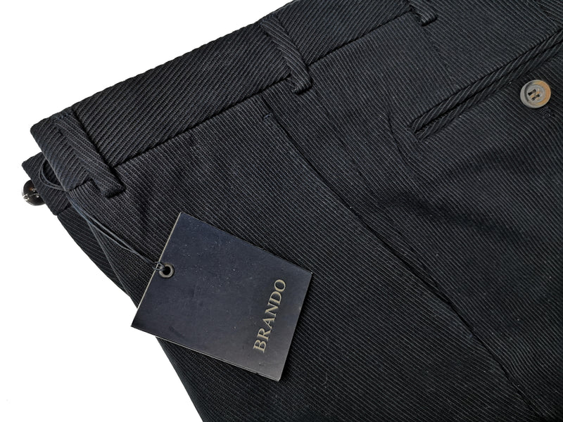 LBM 1911 Brando Trousers 31/32 Black Flat front Tapered Leg Cotton Twill