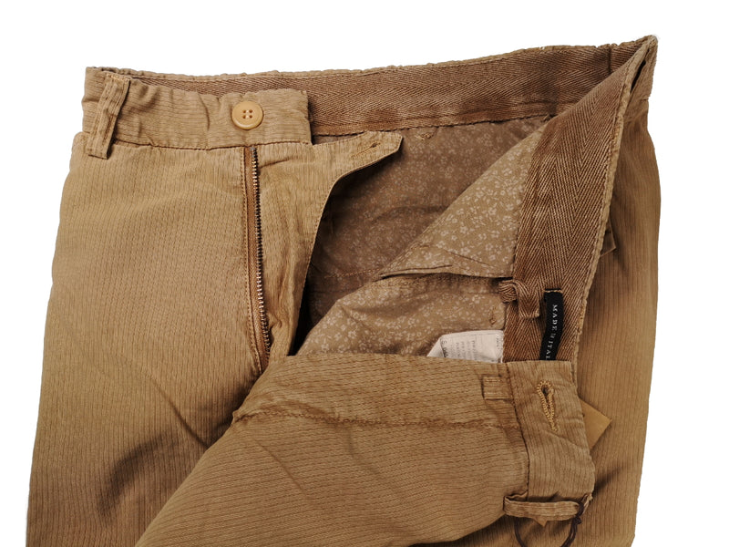 LBM 1911 Trousers 31/32 Washed Tan Flat front Tapered Leg Cotton