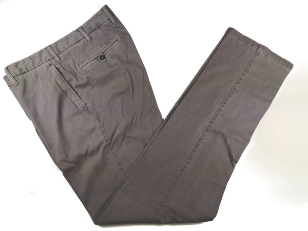 Luigi Bianchi Trousers 32 Cement grey Flat front Tailored fit Cotton/Elastane