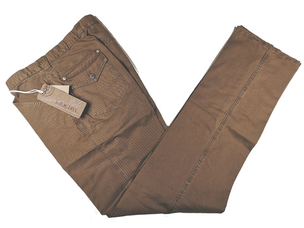 LBM 1911 Trousers 34 Light Brown Flat front Straight fit Cotton