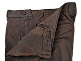 LBM 1911 Trousers 32 Brown Flat front Straight fit Cotton
