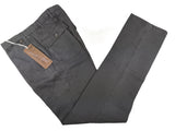 LBM 1911 Trousers 33 Grey Herringbone Flat front Straight fit Cotton