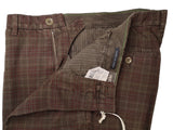 LBM 1911 Trousers 35/36 Brown Plaid Flat front Full Leg Brushed Cotton