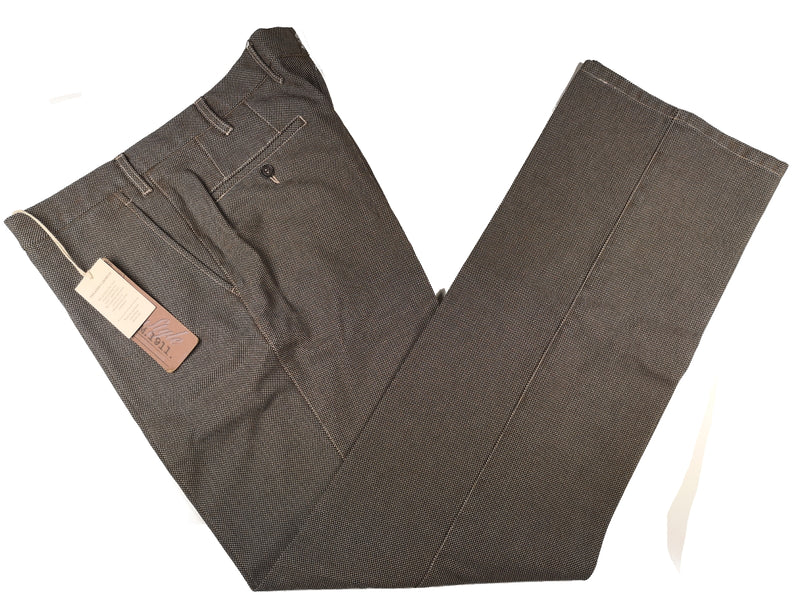 LBM 1911 Trousers 36/37 Black/Beige Nailhead Flat front Full Leg Cotton Blend