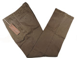 LBM 1911 Trousers 35 Washed Taupe Brown Pleated front Full Leg Cotton/Lycra