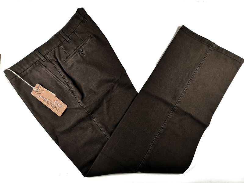 LBM 1911 Trousers 36/37 Washed Charcoal Herringbone Flat front Full Leg Cotton Blend
