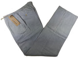 LBM 1911 Trousers 35/36 Washed Light Blue Flat front Full Leg Cotton/Linen