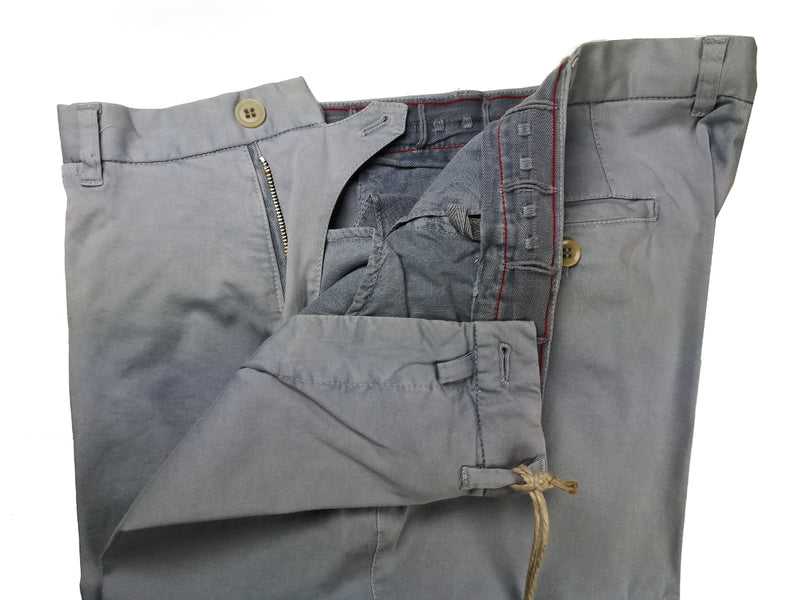 LBM 1911 Trousers 38 Soft Blue Flat front Full Leg Cotton Stretch