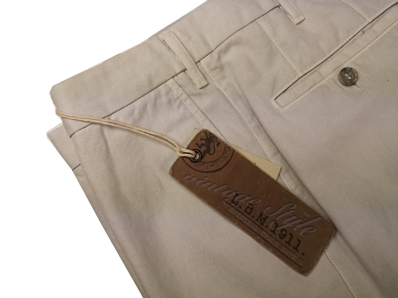 LBM 1911 Trousers 35/36 Light Stone Flat front Full Leg Cotton/Linen