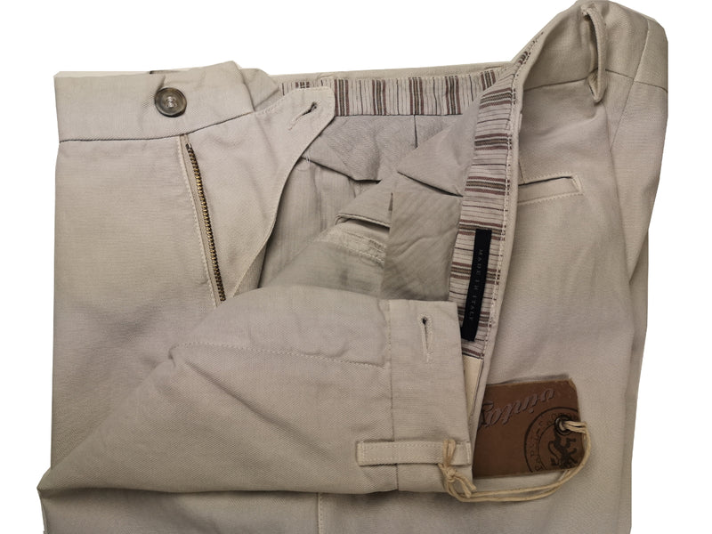 LBM 1911 Trousers 35/36 Light Stone Flat front Full Leg Cotton/Linen