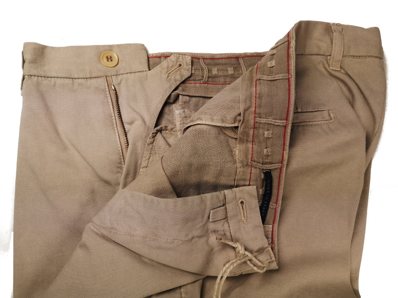 LBM 1911 Trousers 36 Faded Beige Flat front Full Leg Cotton Canvas