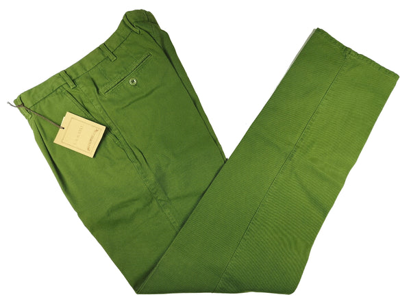 LBM 1911 Trousers 32 Grass Green Pleated front Straight Leg Cotton