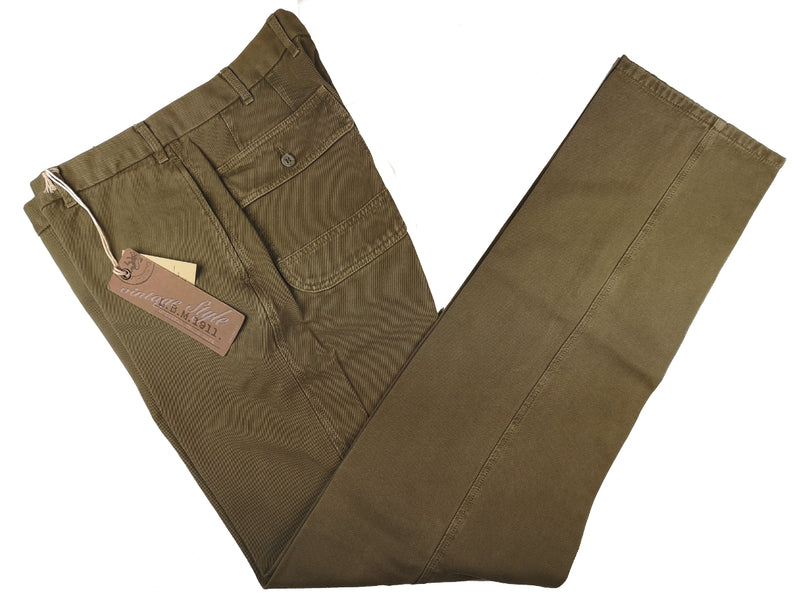 LBM 1911 Trousers 33/34 Light Sage Green Flat front Straight Leg Cotton Twill