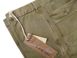 LBM 1911 Trousers 33/34 Light Sage Green Flat front Straight Leg Cotton Twill