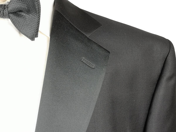 Luigi Bianchi Tuxedo 48R Black 2-button Cerruti wool