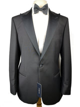 Lubiam Luigi Bianchi Tuxedo 41/42R Black 1-button VBC wool/mohair