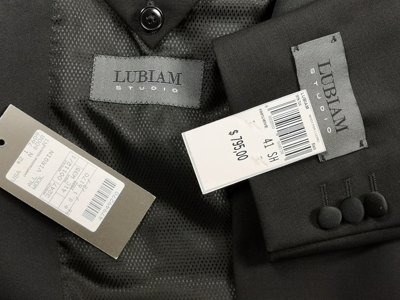 Lubiam Luigi Bianchi Tuxedo 41S Black 1-button Pure wool