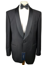 Lubiam Luigi Bianchi Tuxedo 42R Black 1-button Shawl Tallia di Delfino Wool