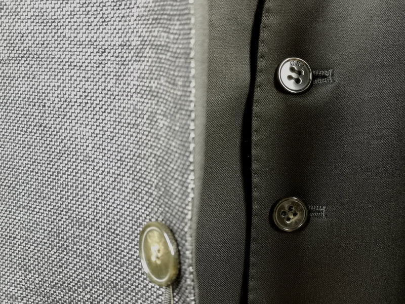 Christian Lacroix LBM Vested Tuxedo 38/39 Black/Grey Weave Shawl 1-button Nylon/Cotton