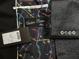 Christian Lacroix LBM Vested Tuxedo 38/39 Black/Grey Weave Shawl 1-button Nylon/Cotton