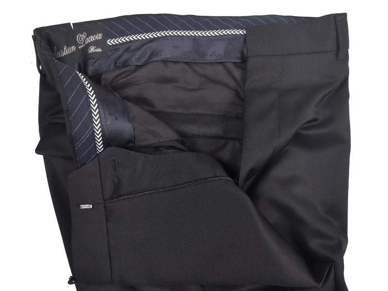 Christian Lacroix LBM Vested Tuxedo 38/39 Black/Grey Weave Shawl 1-button Nylon/Cotton
