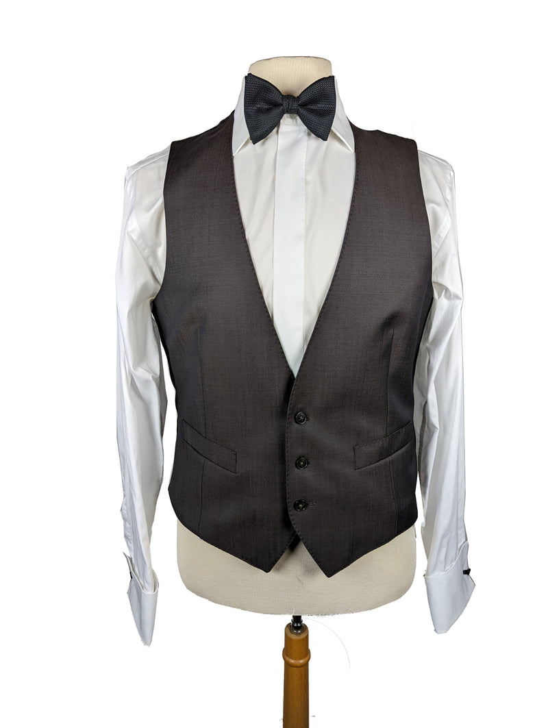 Christian Lacroix LBM Vested Tuxedo 38/39 Dark Olive Velvet Shawl 1-button Cotton/Wool