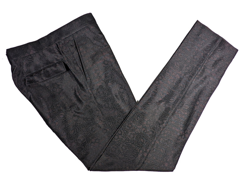 Christian Lacroix LBM Vested Tuxedo 38/39 Dark Burgundy Jacquard Shawl 1-button Silk