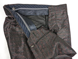 Christian Lacroix LBM Vested Tuxedo 38/39 Dark Burgundy Jacquard Shawl 1-button Silk
