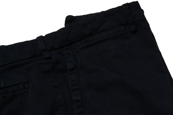 Marco Pescarolo Trousers: 36 Navy blue Flat front Heavy cotton