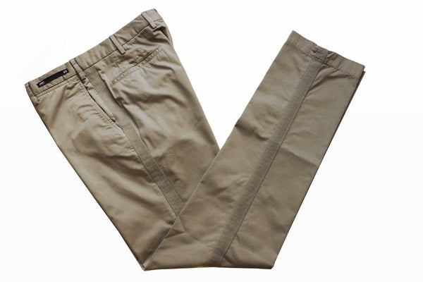 PT01 Trousers: 35/36, Beige with side strip, flat front, cotton