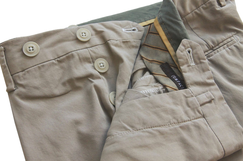 PT01 Trousers: 31/32, Beige, single pleated, cotton