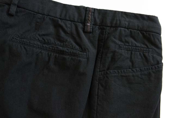 PT01 Trousers: 34, Washed black microcheck, flat front, cotton/elastane