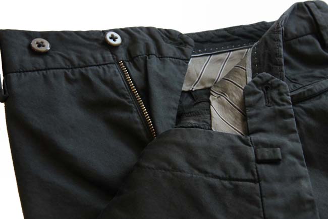PT01 Trousers: 35/36, Solid black with side strip, flat front, cotton/elastane