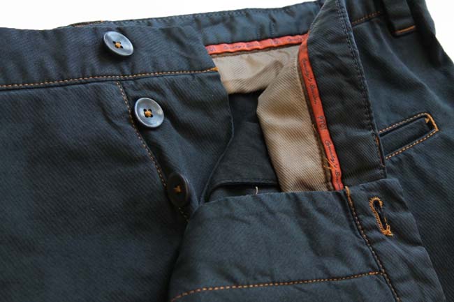 PT01 Trousers: 34/35, Washed black with rust stitches, flat front, cotton