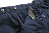 PT01 Trousers: 33/34, Navy blue, flat front, cotton/elastane